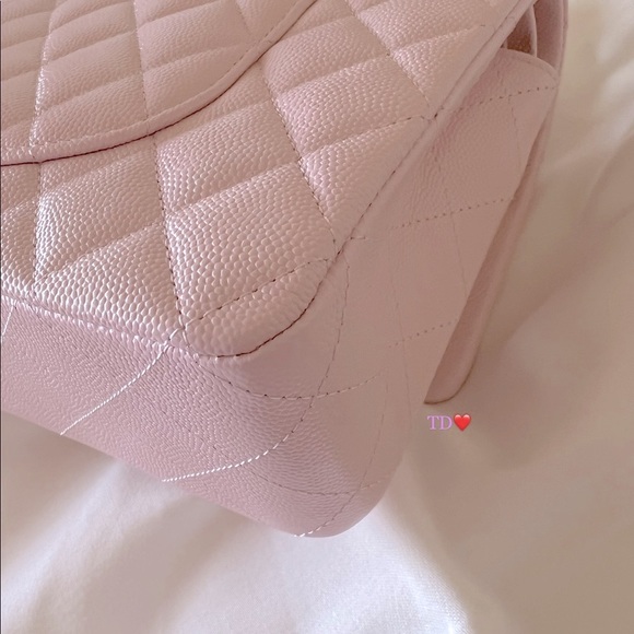 🎁 CHANEL Classic Double classic flap 22S rose Clair light pink ( Caviar) - Picture 11 of 16